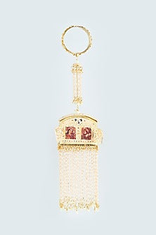 Gold Finish Kaleeras With Pearls & Shells