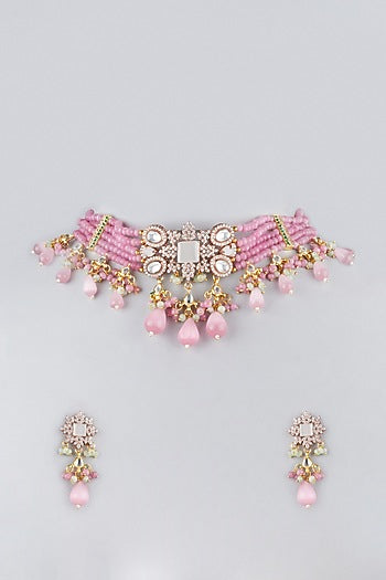 Gold Finish Beaded Necklace Set