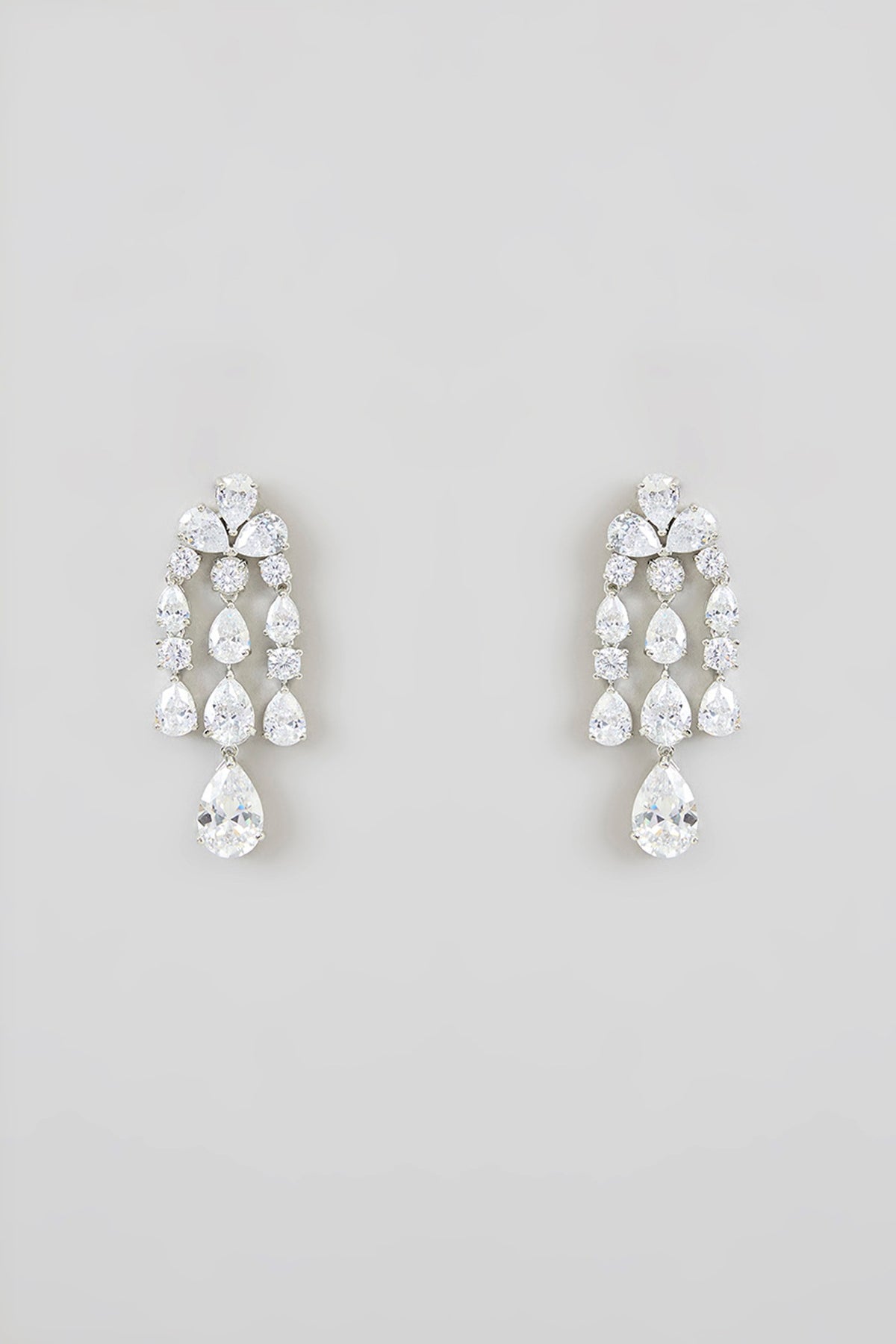 White Finish White Zircon Necklace Set