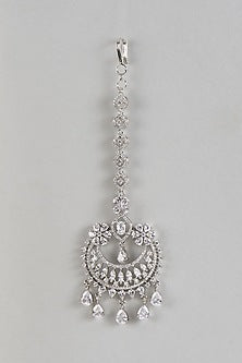 White Finish Zircon Maangtikka