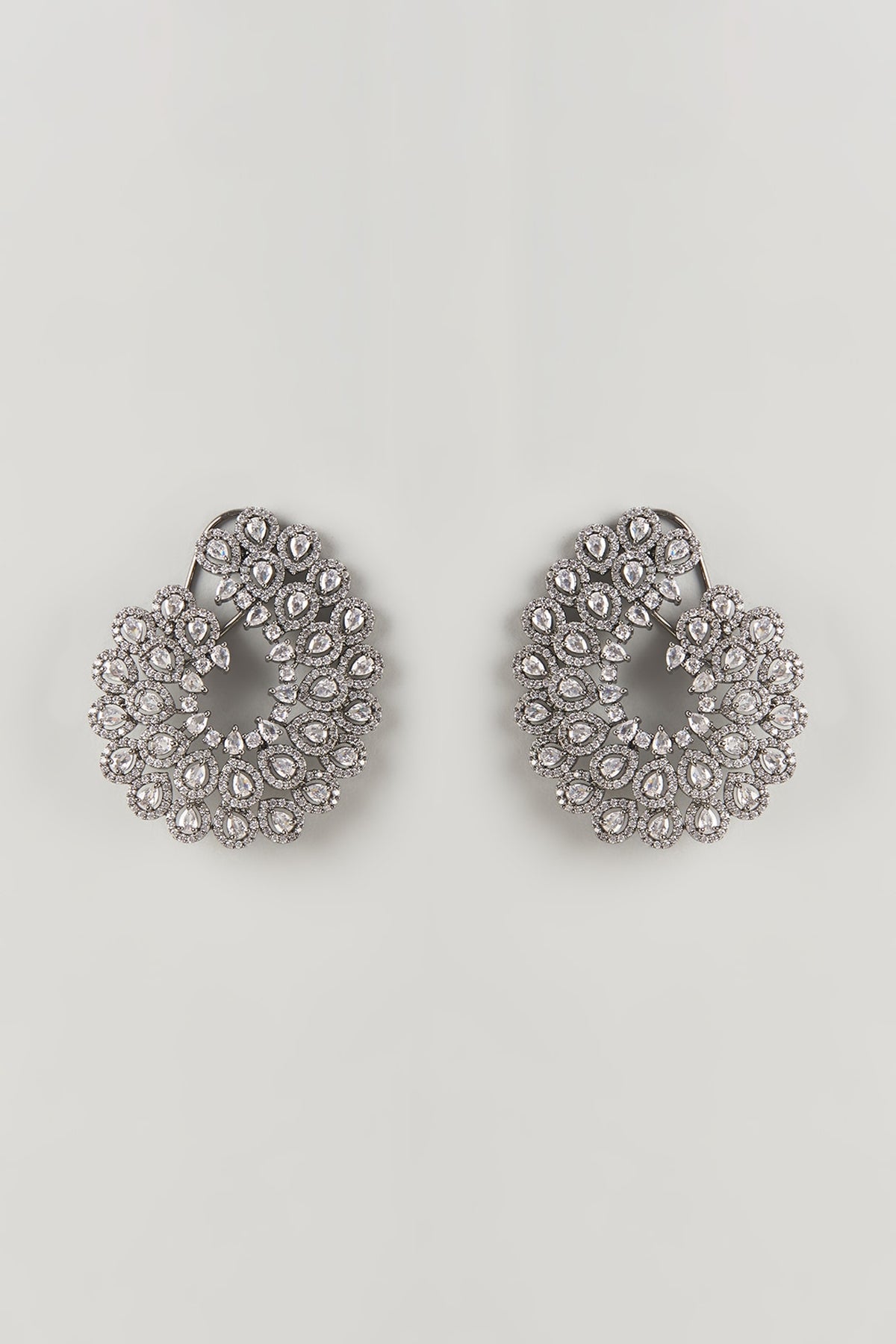 Black Rhodium Finish Zircon Dangler Earrings