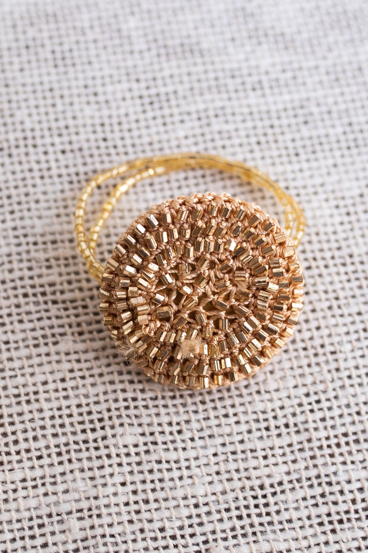 Gold Beaded Napkin Rings