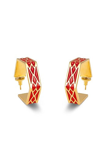 Gold Plated Handcrafted Hoop Earrings
