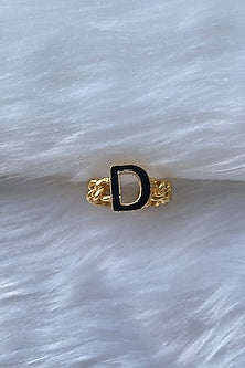 Gold Plated Handcrafted Initial Ring