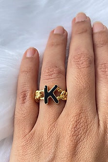 Gold Plated Handcrafted Initial Ring