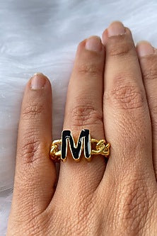 Gold Plated Handcrafted Initial Ring