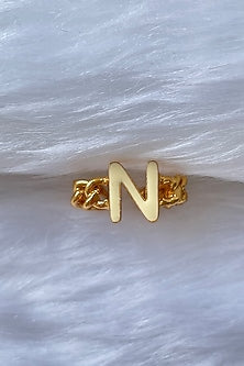 Gold Plated Handcrafted Initial Ring