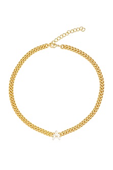 Gold Plated Handcrafted Initial Choker Necklace