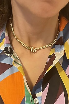 Gold Plated Handcrafted Initial Choker Necklace