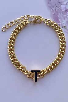 Gold Plated Handcrafted Initial Bracelet