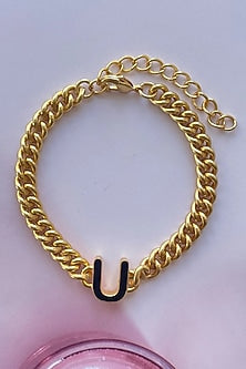 Gold Plated Handcrafted Initial Bracelet