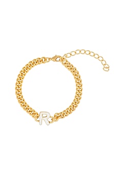 Gold Plated Handcrafted Initial Bracelet