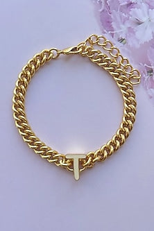 Gold Plated Handcrafted Initial Bracelet