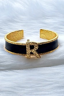 Gold Plated Handcrafted Initial Cuff