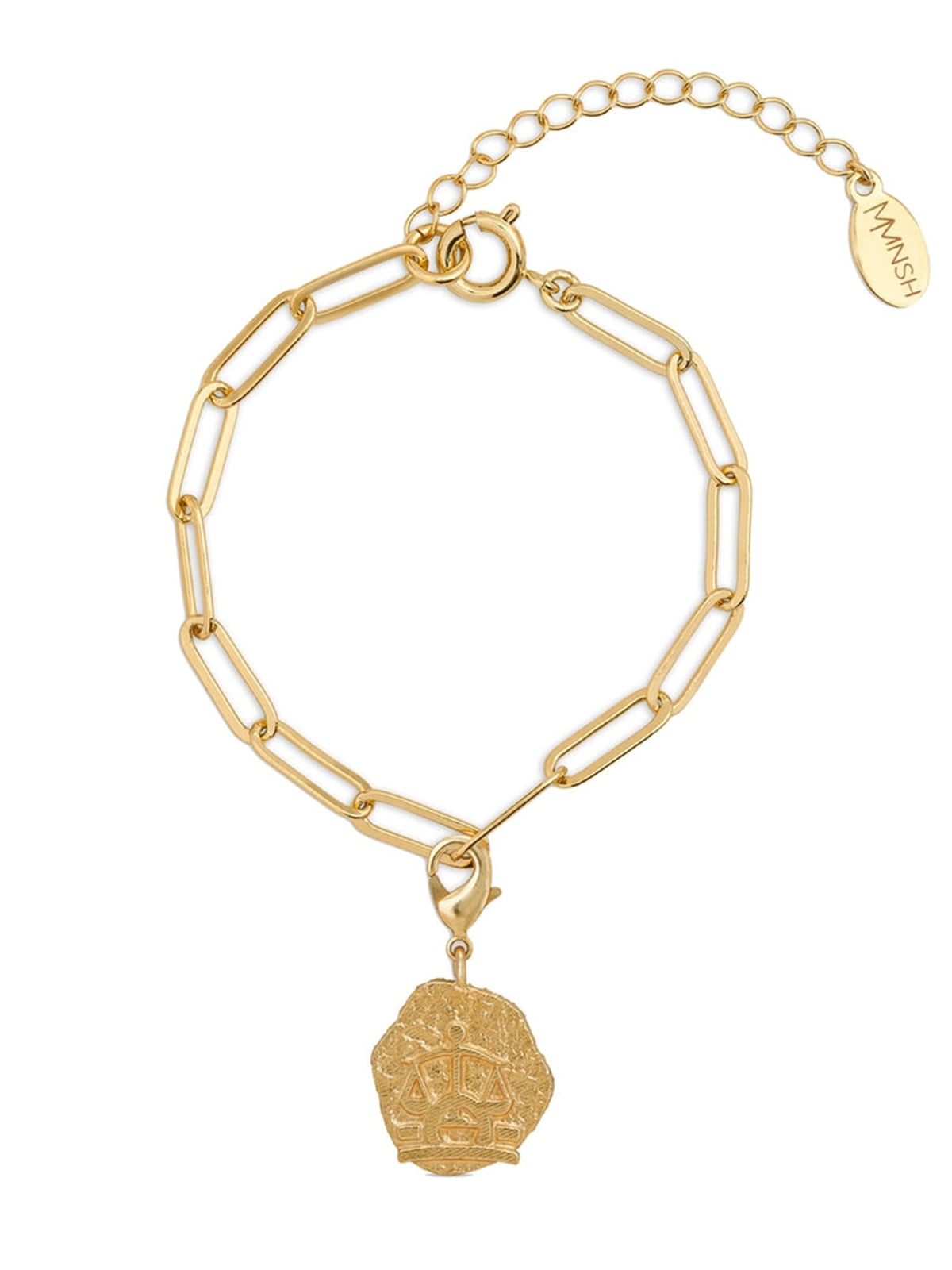 Gold Finish Zodiac Libra Charm Bracelet