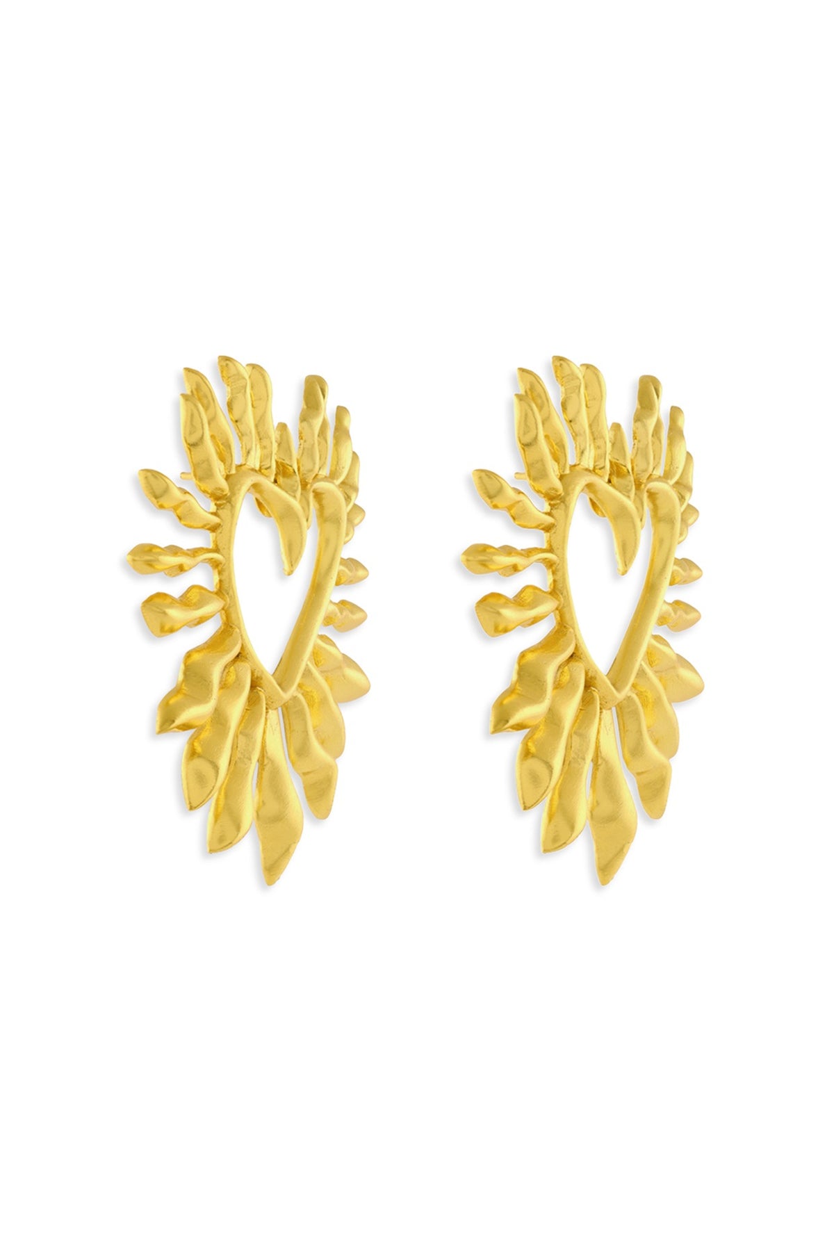 Gold Plated Heart Stud Earrings