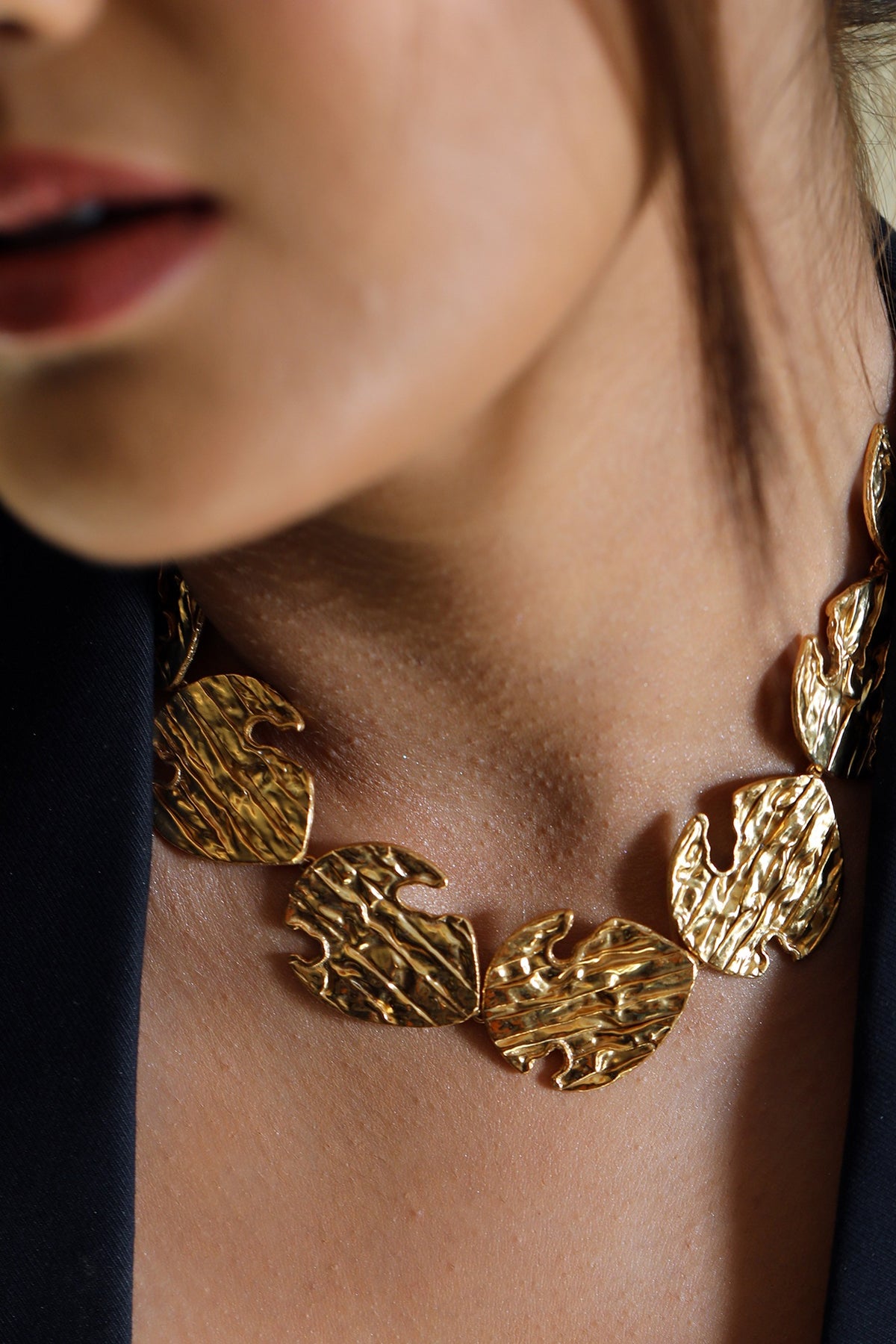 Gold Finish Choker Necklace