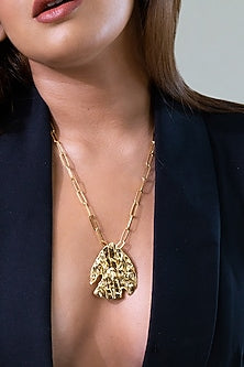 Gold Finish Long Necklace