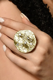 Gold Finish Diamond Glint Ring