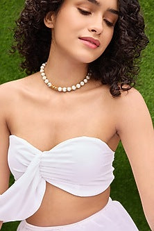 Gold Finish Beaded Ball Necklace