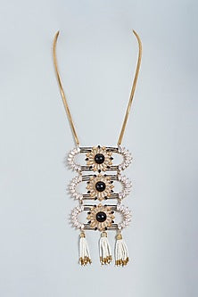 Gold Finish Handcrafted Floral Necklace