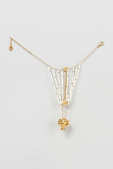 Gold Finish Pearl Beaded Head Accessory