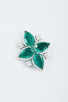 White Finish Zircon Ring