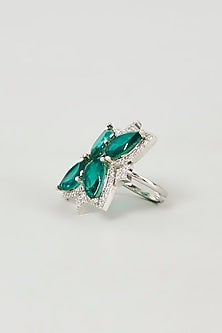 White Finish Cubic Zirconia Ring