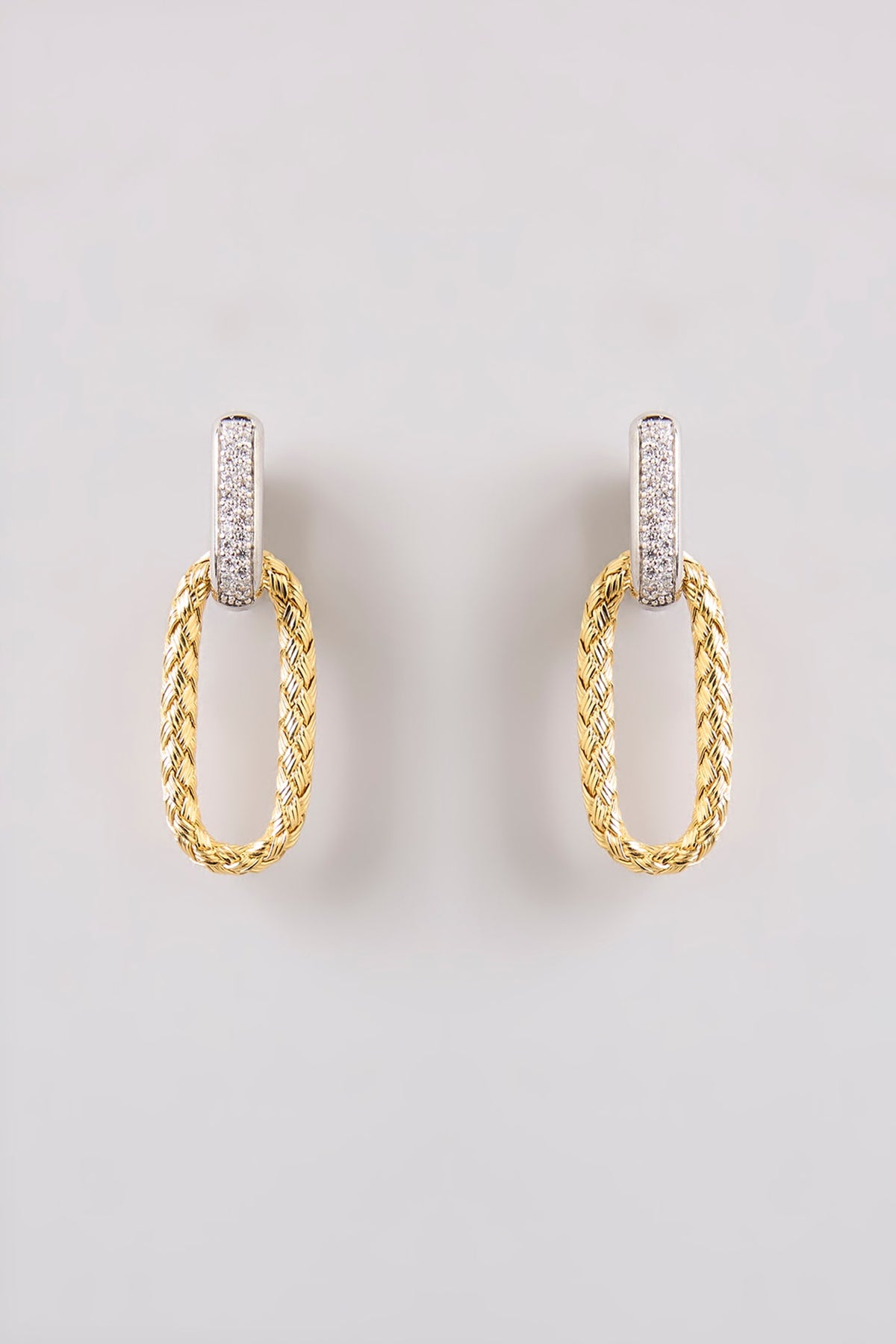 Gold Finish Dangler Earrings In Sterling Silver