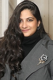 Gold Finish Black Cubic Zirconia Floral Brooch In Sterling Silver