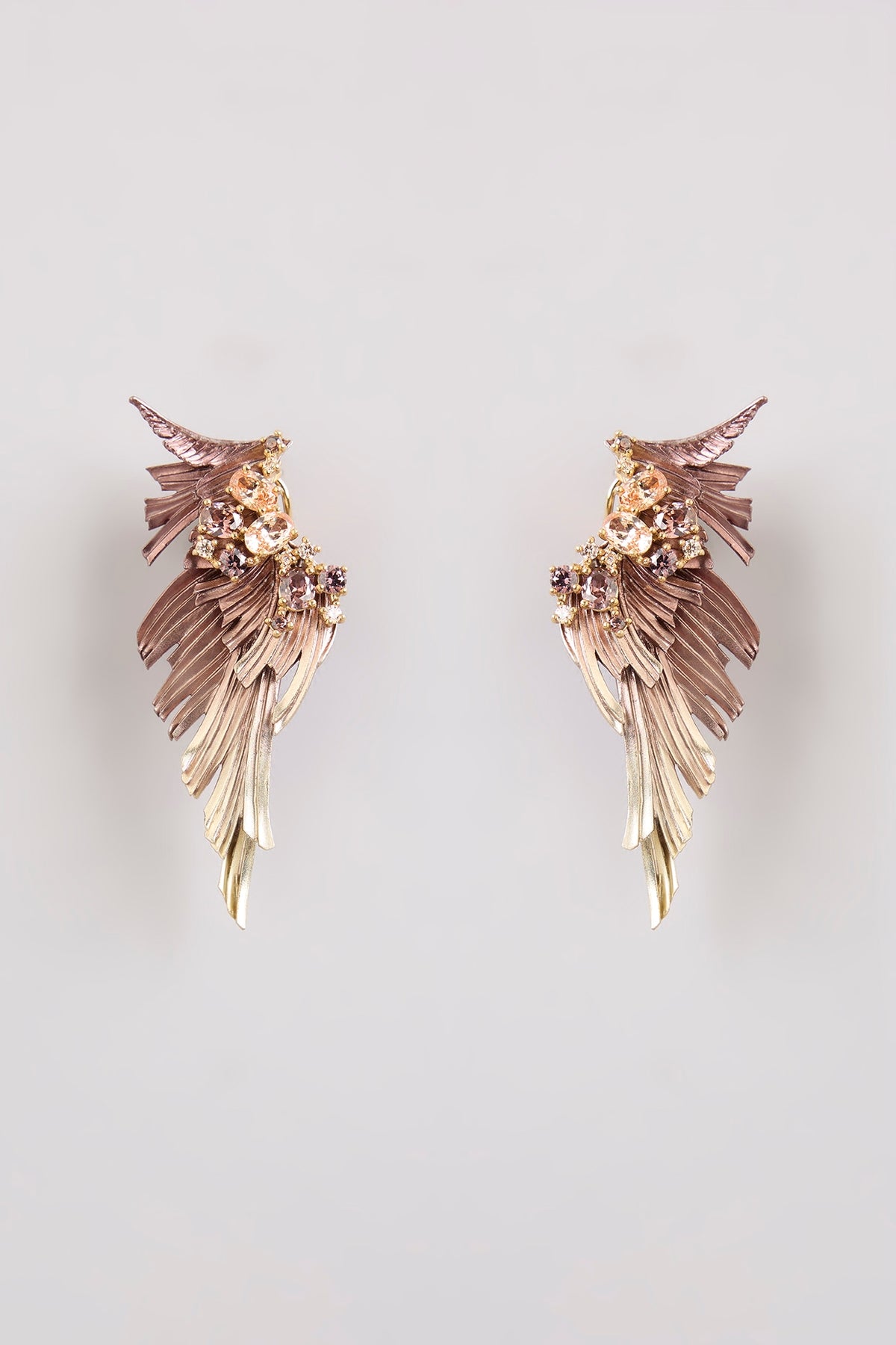 Gold Finish Statement Earrings In Sterling Silver