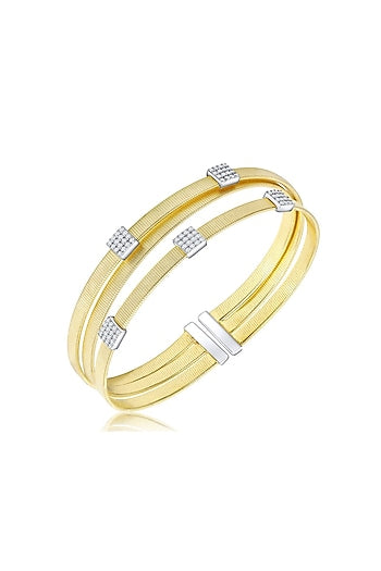 Gold Finish Bracelet In Sterling Silver