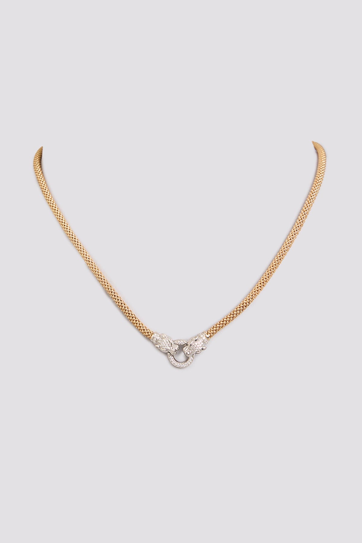 Gold Finish Necklace In Sterling Silver