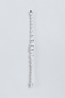 White Finish Solitaire Bracelet In Sterling Silver