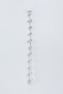White Finish Round Solitaire Zirconia Tennis Bracelet In Sterling Silver