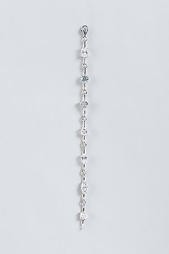 White Finish Zirconia Tennis Bracelet In Sterling Silver
