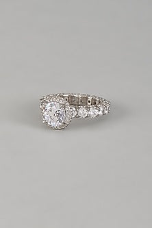 White Finish 2.5-Carat Diamond Ring In Sterling Silver