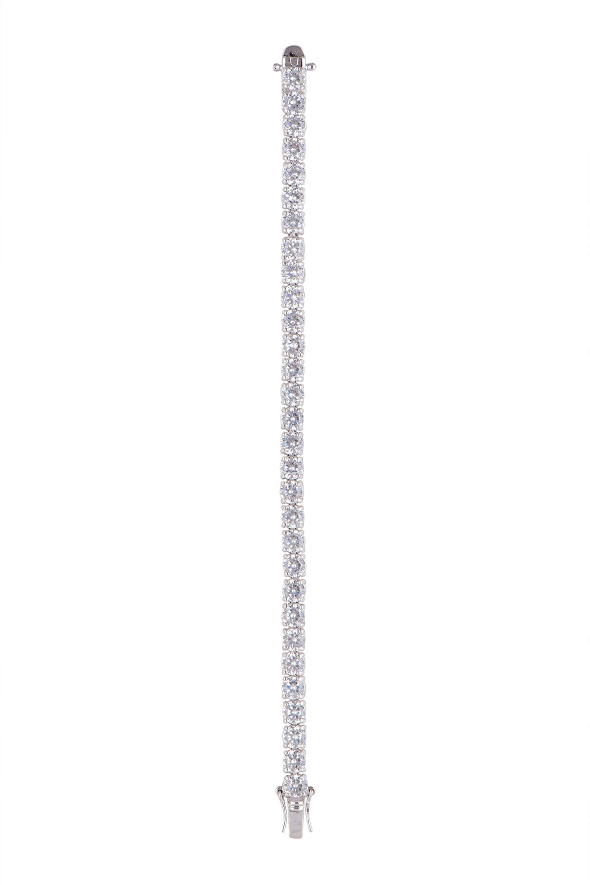 White Finish Tennis Bracelet With Zircons In Sterling Silver