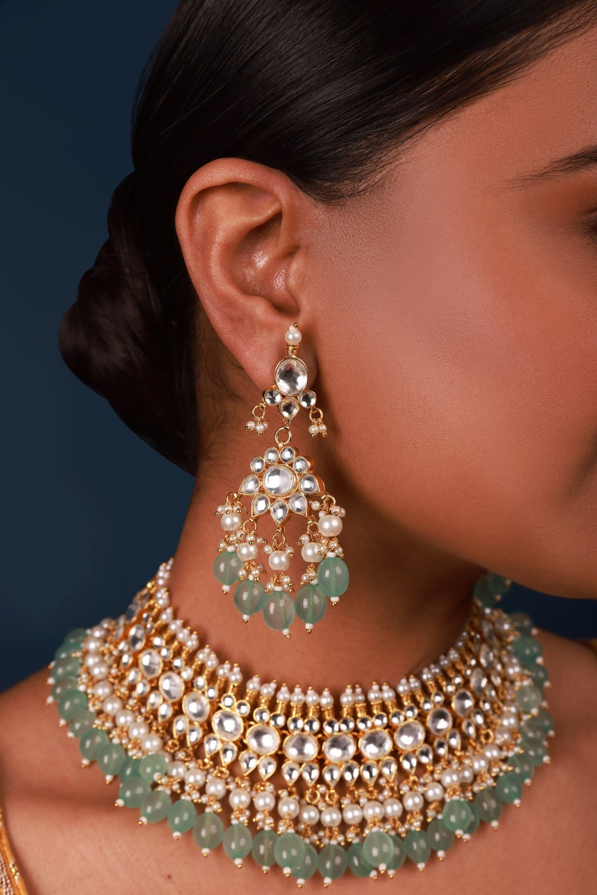 Kundan Embellished Necklace Set