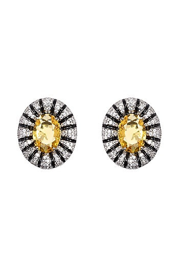 White Finish CZ Diamond Stud Earrings