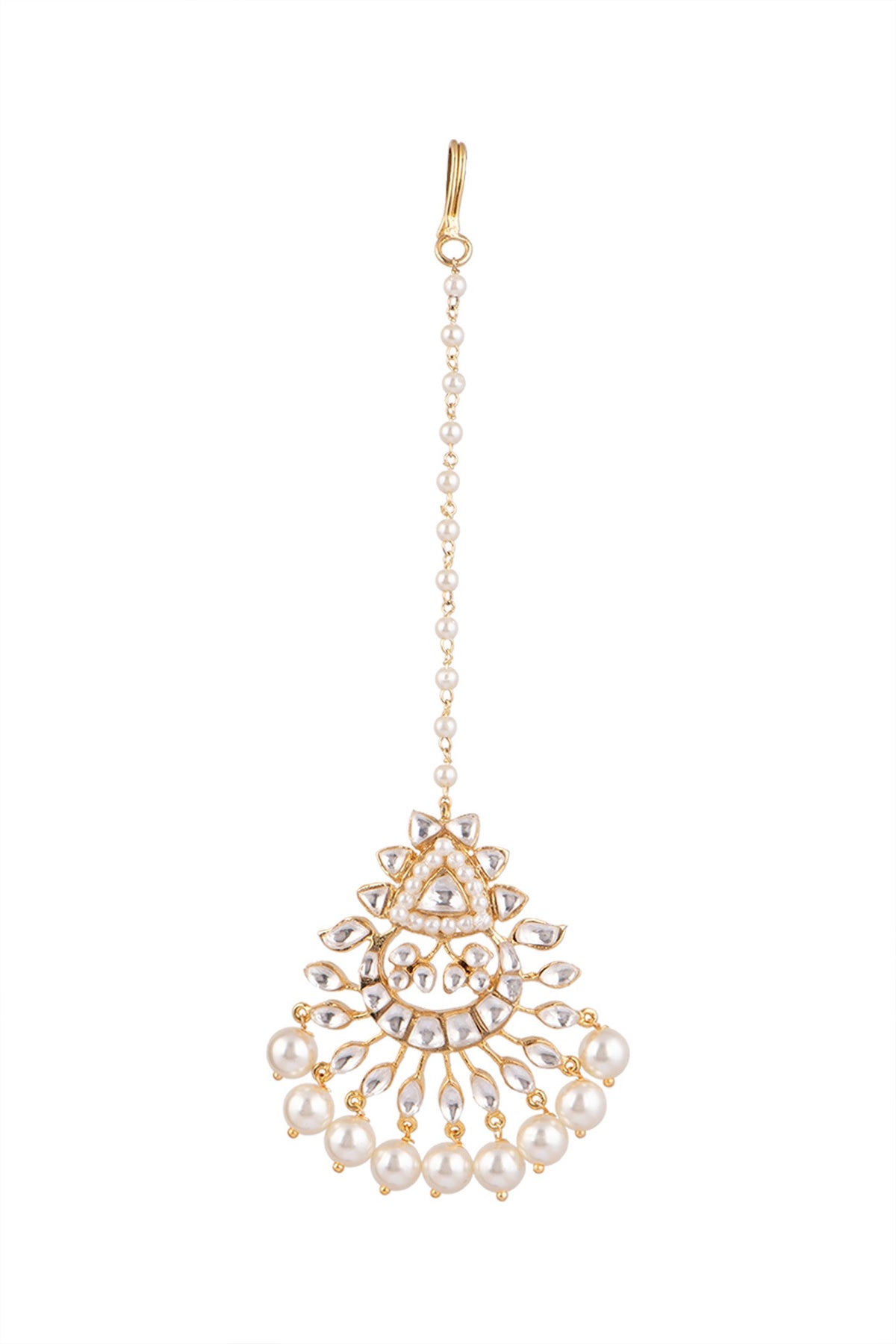 Gold Plated Maang Tikka With Kundan