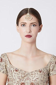 Gold Plated Maang Tikka With Kundan