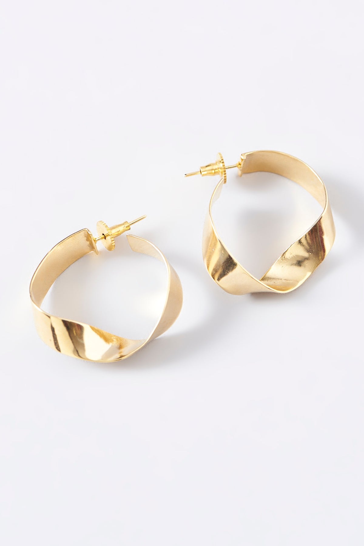 Gold Finish Hoop Earrings