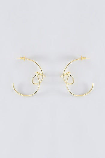Gold Finish Hoop Earrings