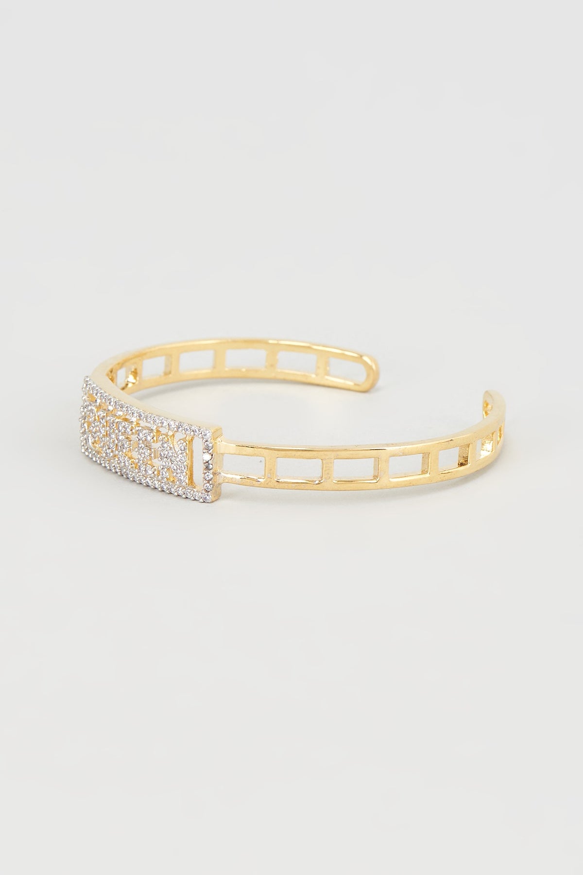 Two Tone Plated Faux Diamond Bracelet