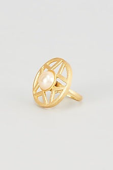 Gold Plated Pearl Ring