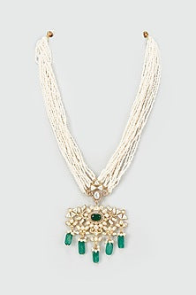 Gold Finish Kundan Polki Long Necklace