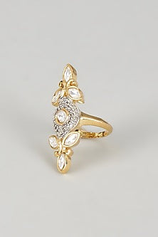 Gold Plated Kundan Polki Ring