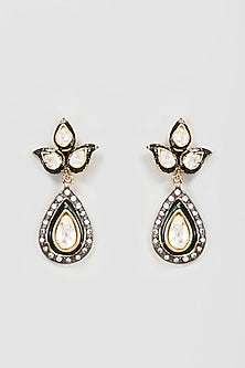 Gold Plated Kundan Polki Contemporary Earrings