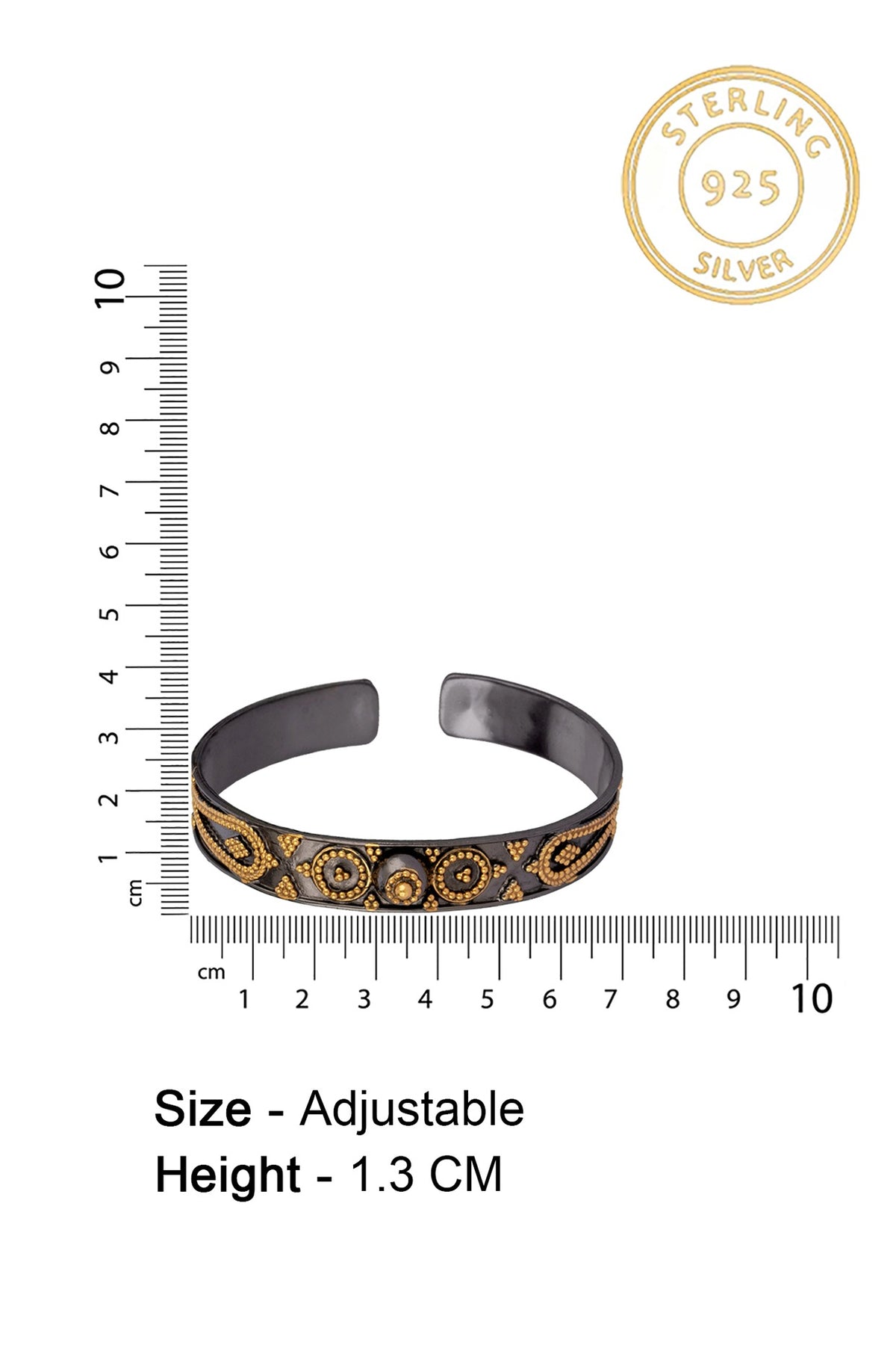 Gold Plated Cuff Bangle In Sterling Silver